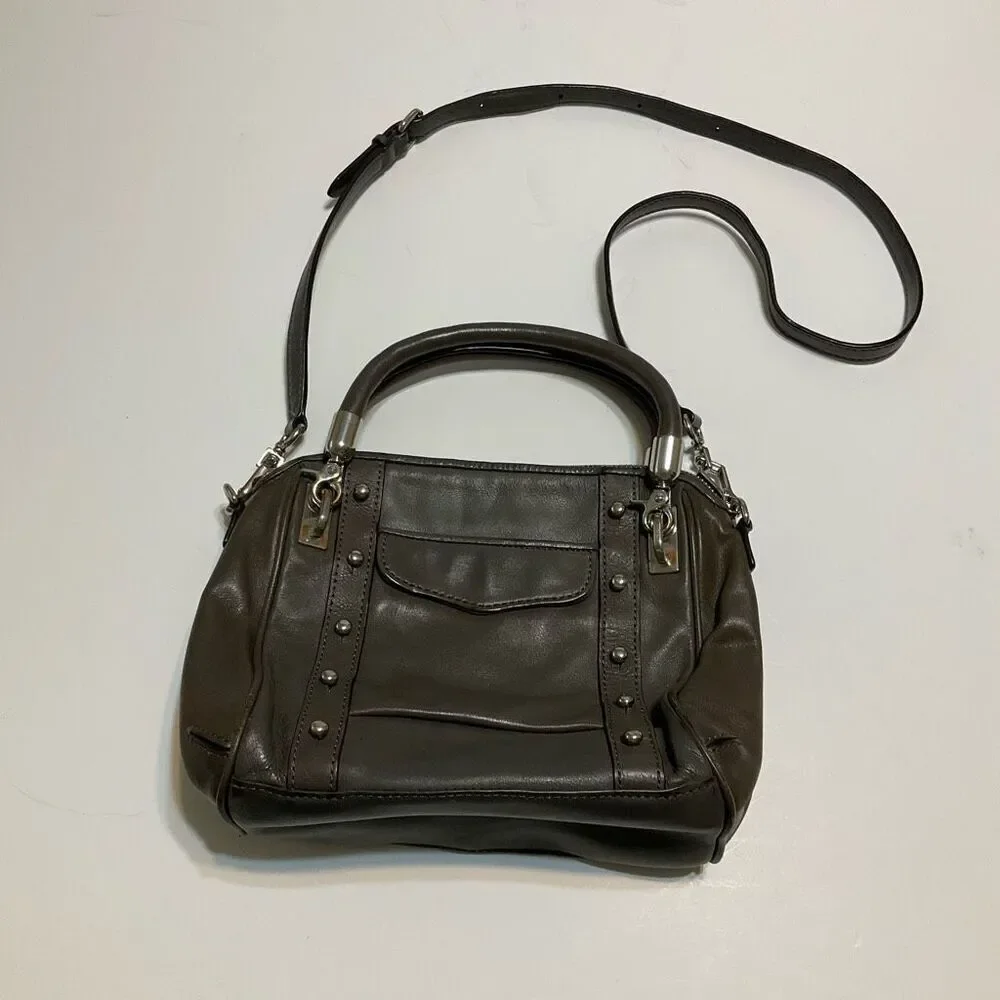 Rebecca Minkoff Leather Shoulder Bag, grey with Silver hardware. Heavy!